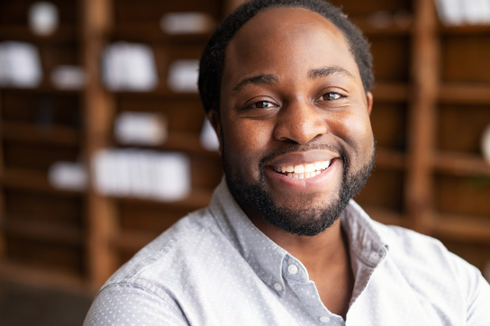 closeup  of person smiling 